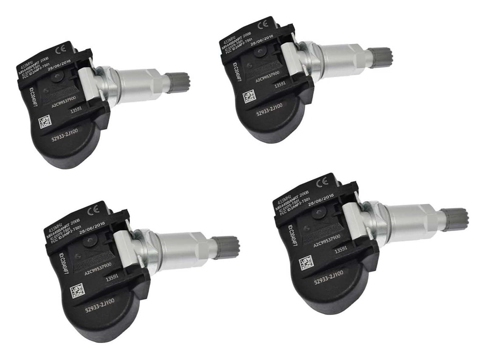 Reifensensor Für Kia Für Rio 2018 2019 Sensor Reifendruck Überwachung TPMS Sensor 4Pcs OEM 52933-2J100 529332M650 529333N100 von QZQXEMEDQ