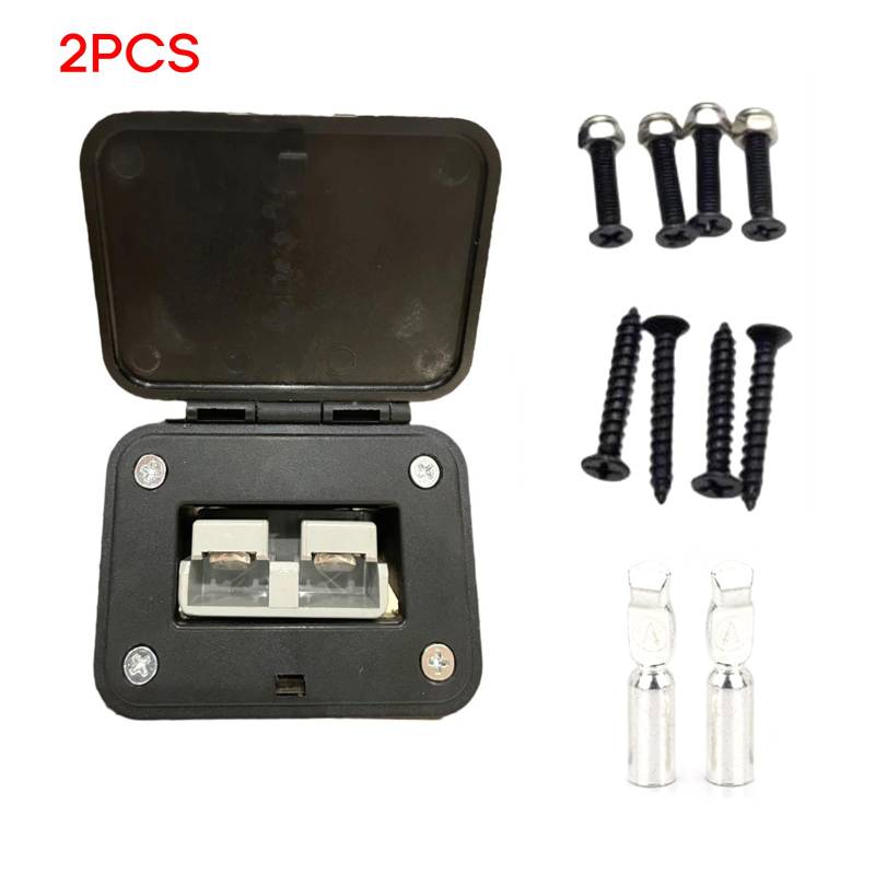 Qaonsciug 120A Stecker Set Unterputz Halterung Panel Halterung Mit Abdeckung Für Wohnwagen 2-polig Connector Panel Buchse 2 Stück von Qaonsciug