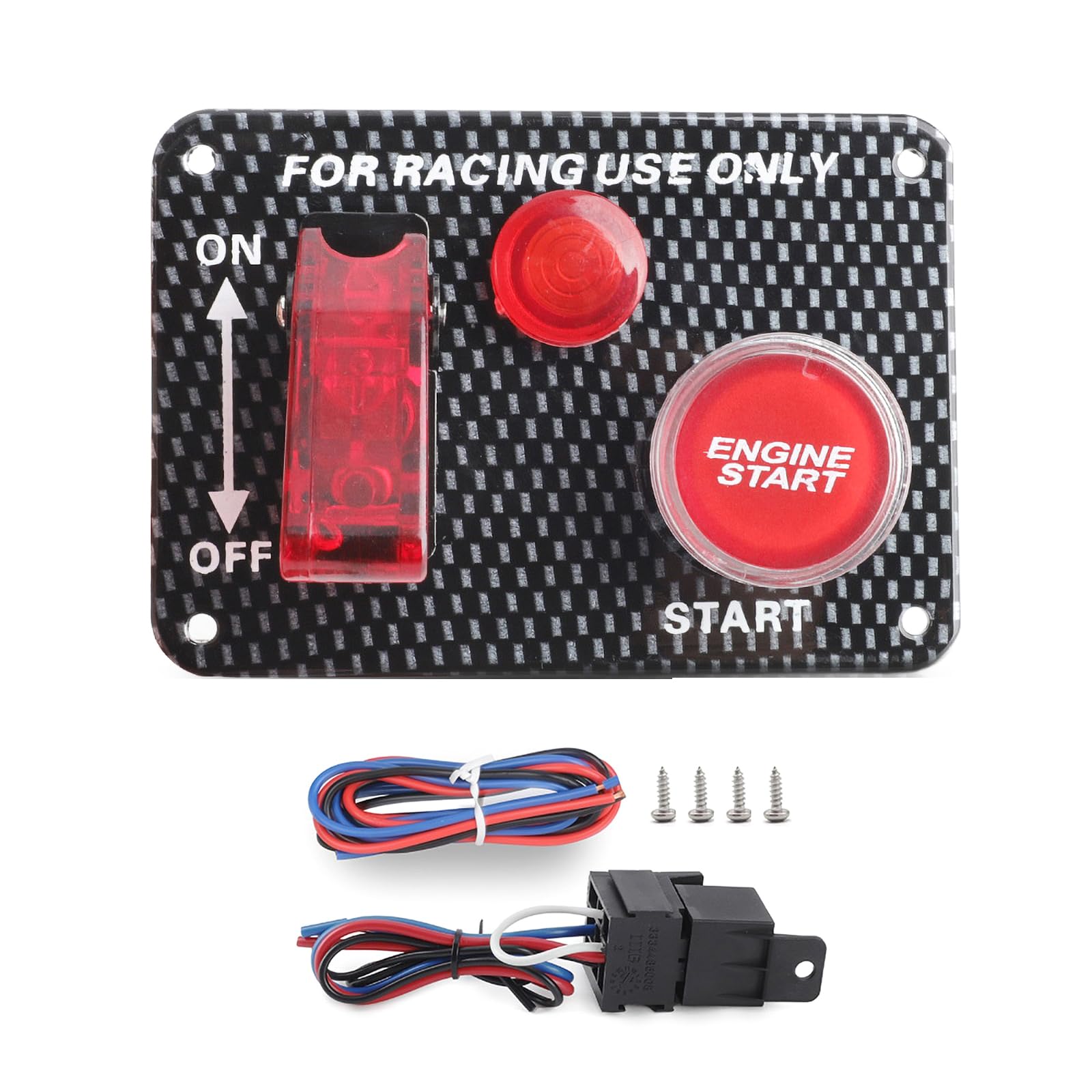 Qaonsciug Auto Auto Starter Stop Taste Zündung Licht Kippschalter Panel Automotive Zubehör Für LKW Boote ATV 12V 30A von Qaonsciug