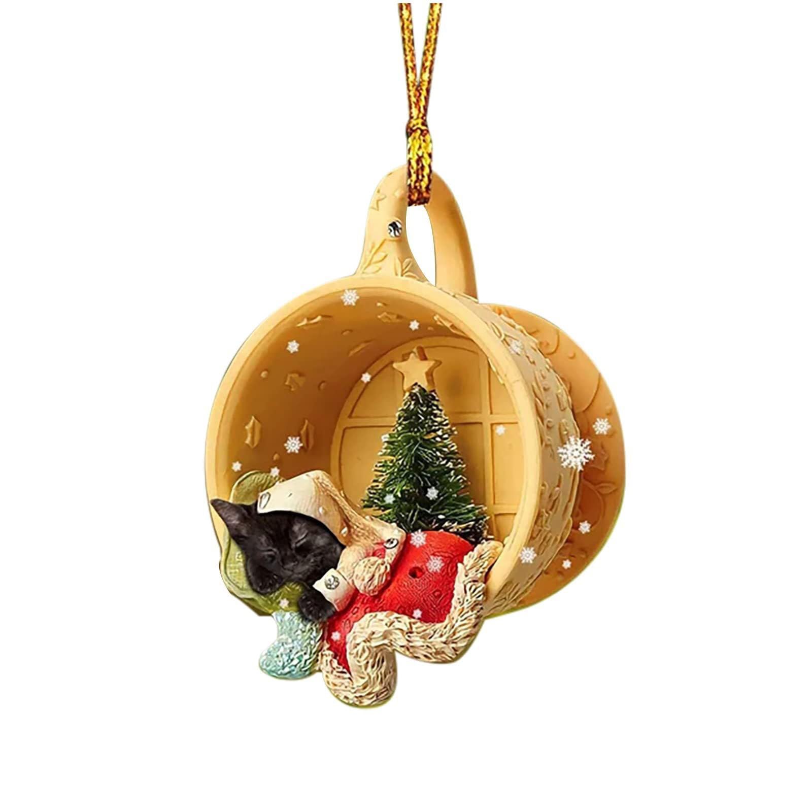 Qaonsciug Weihnachtsbaum Anhänger Niedliche Hunde Tropfenornament Neujahr Festliche Partyzubehör Raumdekoration Weihnachten Geburtstagsgeschenk von Qaonsciug