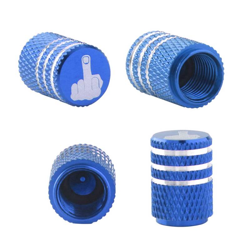 Qasim 4pcs Blau Tire Stem Ventilkappen Aluminium Auto Staubdichte Kappen Reifenrad Schaft Luftventilkappen von Qasim