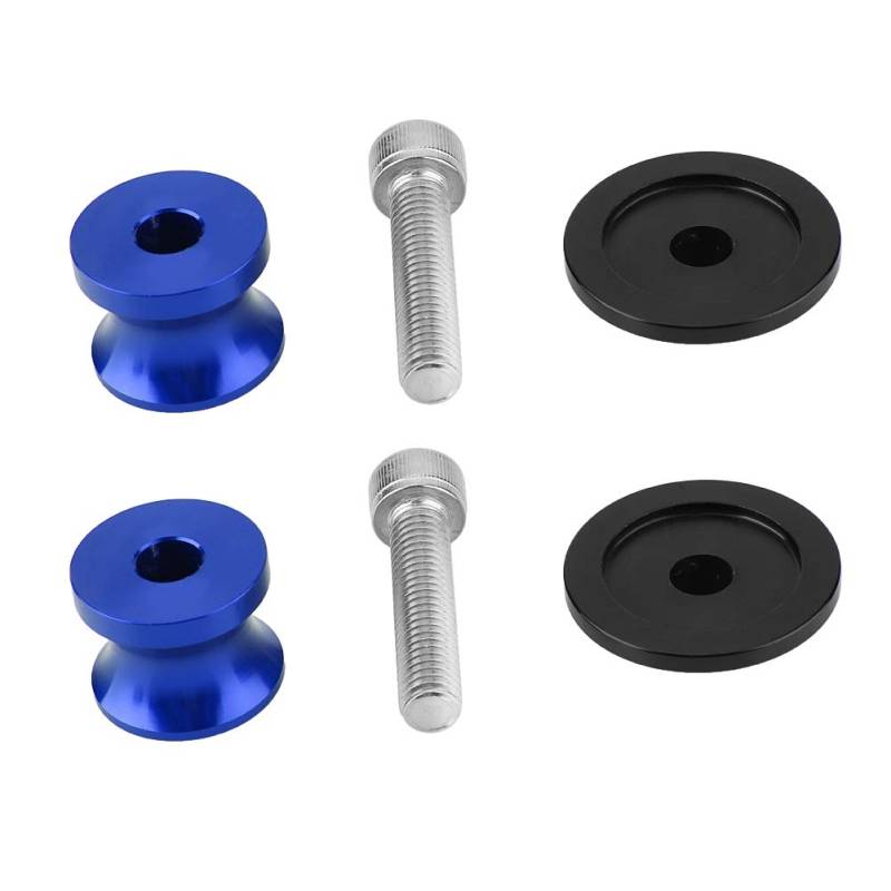 Motorrad-CNC-Hinterständer-Schwingen-Spulenschieber, Einfach zu Installieren, Kompatibel mit 8 Mm Lochdurchmesser, Set mit 2 Stück (BLUE) von Qcwwy