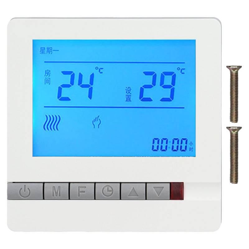 Digitaler Thermostat, Thermostat LCD-Bildschirm Hochgenauer Temperatursensor 220V Großbildschirm Elektrischer Fußbodenheizungs-Thermostat LCD-Bildschirm-Heizungsthermostat von Qcwwy