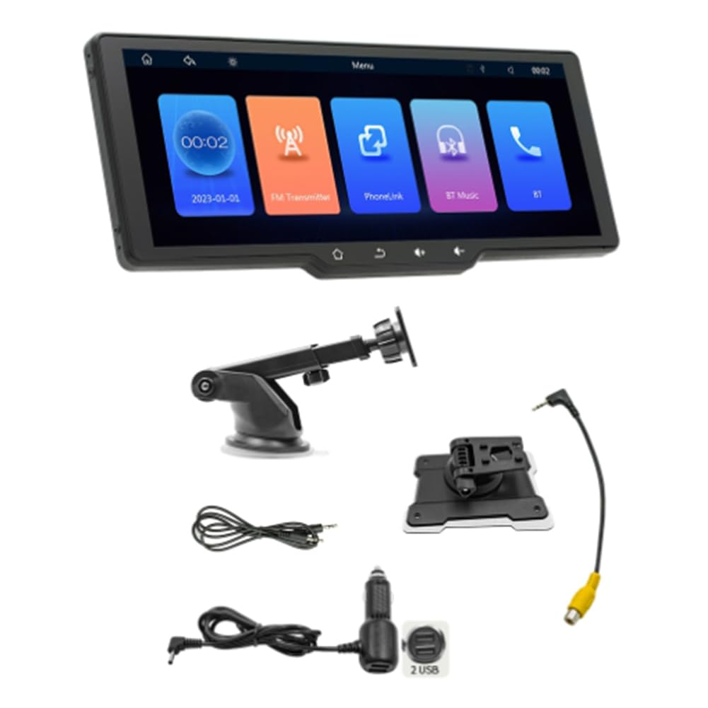 Qerwsdty 10,26-Autotouchscreen mit Tasten, Kabellosem CarPlay, Android Auto, Tragbarem Autoradio, Bluetooth MP5, Dem Hauptgerät, Schwarz von Qerwsdty