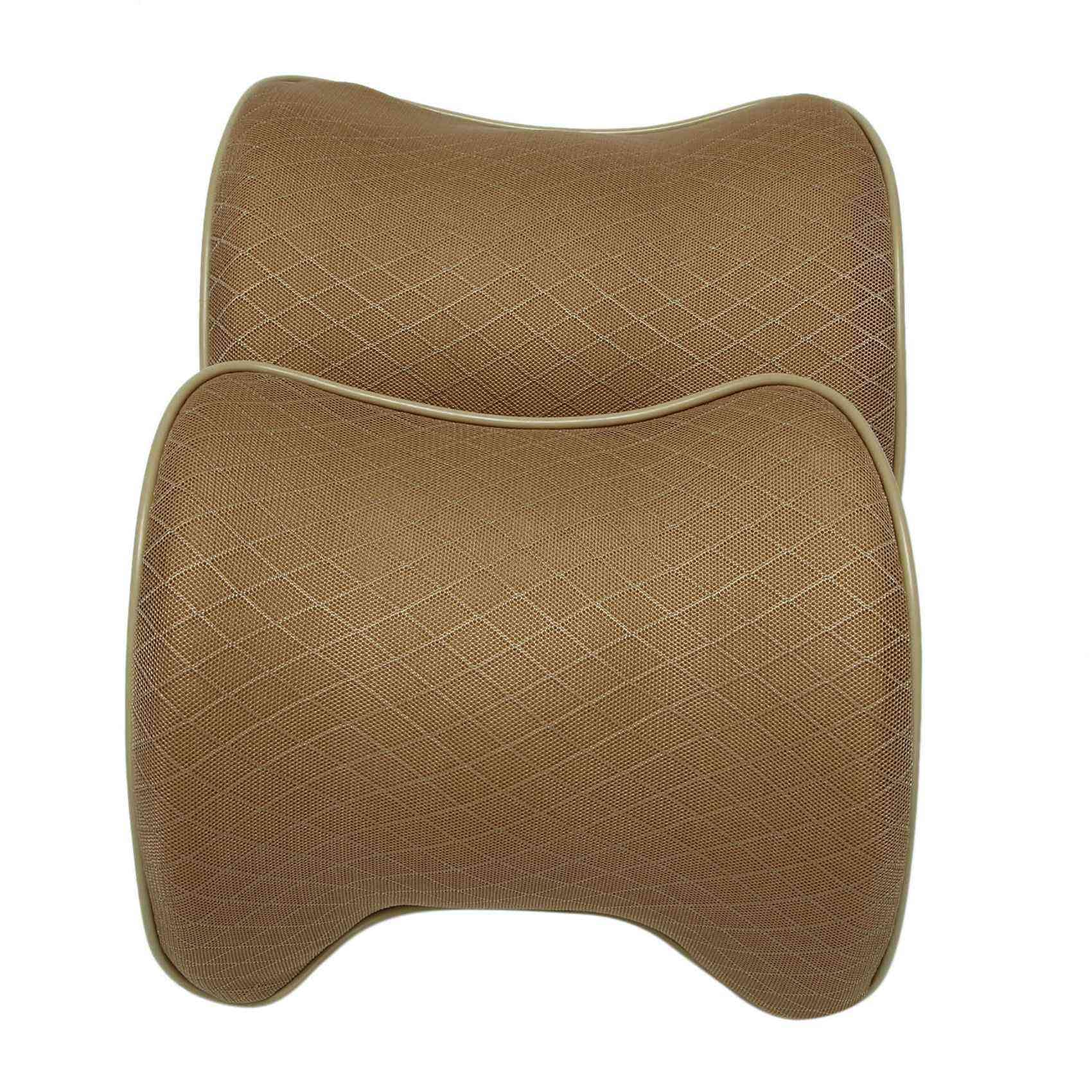 Qerwsdty 2Packe Auto Sitze KopfstüTze Auto Kissen mit Verstellbarem Riemen Atmungsaktives Auto Nacken Kissen GedäChtnis Schaum Auto Sitz Beige von Qerwsdty