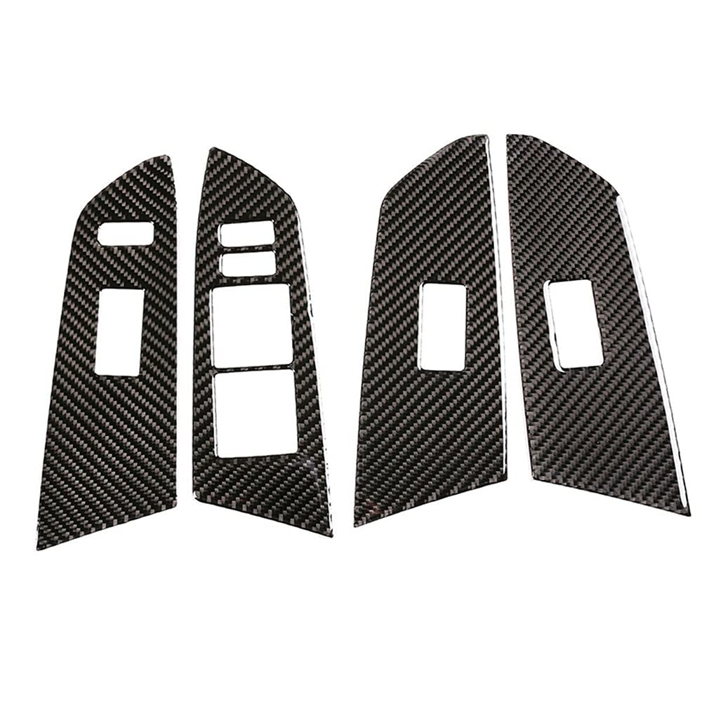 Qerwsdty Karbon Faser Auto Fenster Heber Schalter Abdeckung Panel Trim Aufkleber für - 2014-2021 (Schwarz) von Qerwsdty