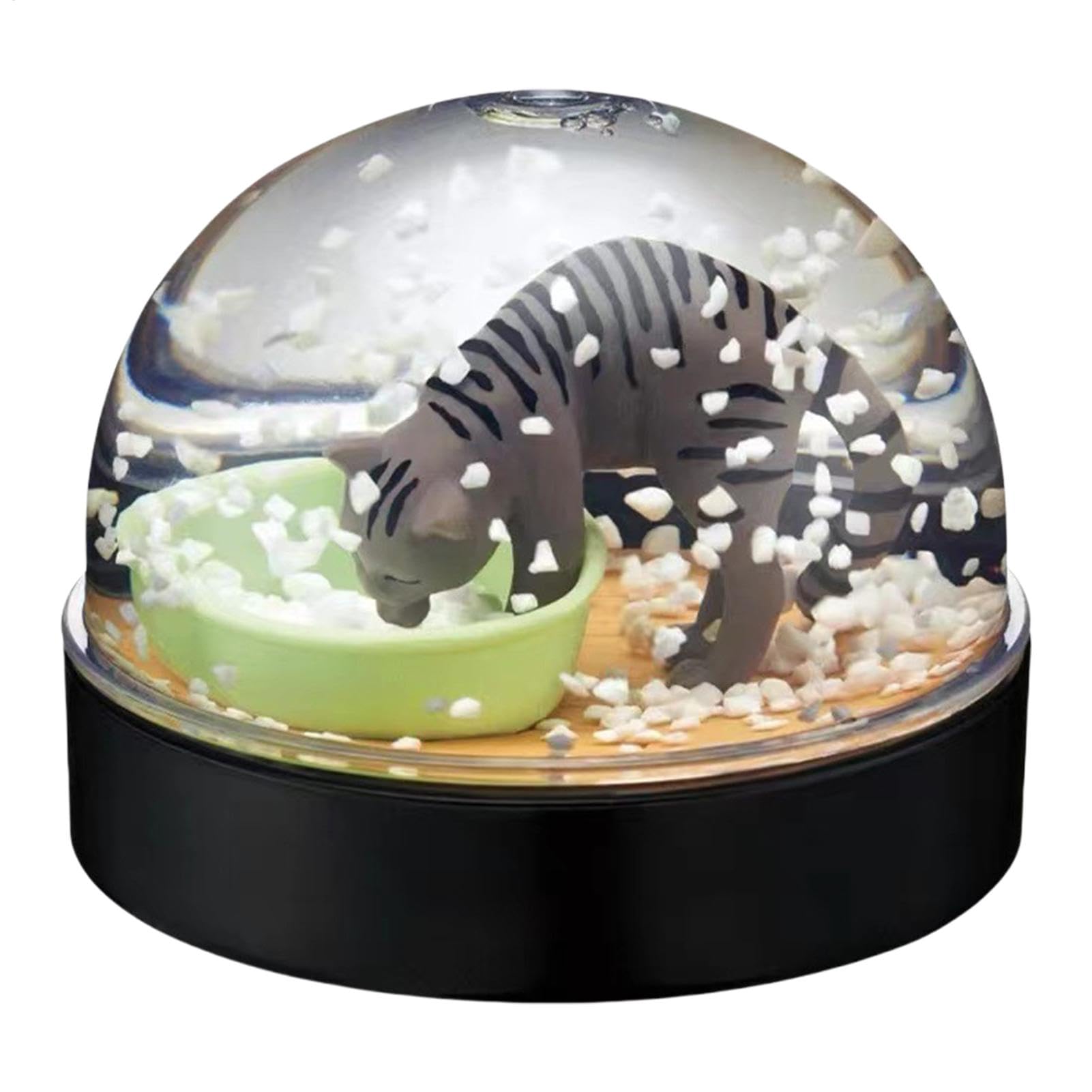 Qfdiwr Cat Schneekugel - Cat Snowglobe, Schneekugel Echtglaskugel, Katzen Deko Schneekugel, Glaskugel, Bücherregal Deko, Schüttelkugel Im Katzen Design, Lustige Katzen-Schneekugel von Qfdiwr