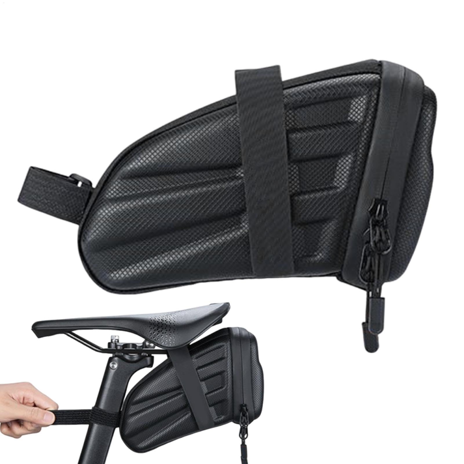 Qfdiwr Fahrrad Satteltasche - Fahrradsitz Tasche, 1.8L Wasserdicht Fahrradtasche Sattel Fahrradsitz Tasche, Fahrrad Sitz Multifunktionale Tasche, 3D Hard Shell Fahrradsitz Tasche, 19x12x8cm von Qfdiwr