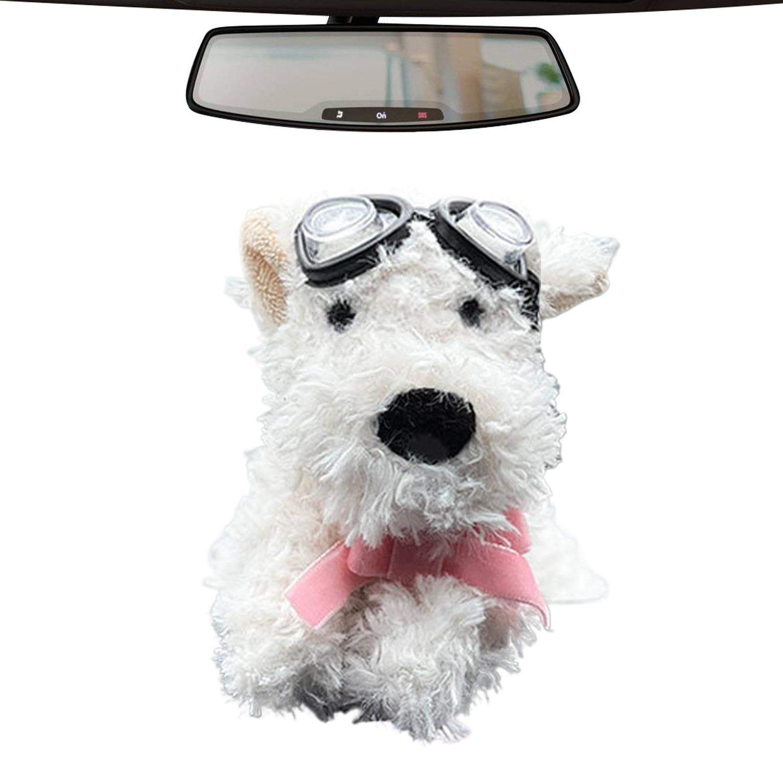 Car Rear View Dog Pendant, Dog Wiper Shift Handle Doll, Car Decoration Dog Pendant, Wiper Shift Handle Decorative Doll Dog-themed Car Accessory, Decorative Car Dog Pendant, Shift Handle Car Ornamen von Qhvynpo