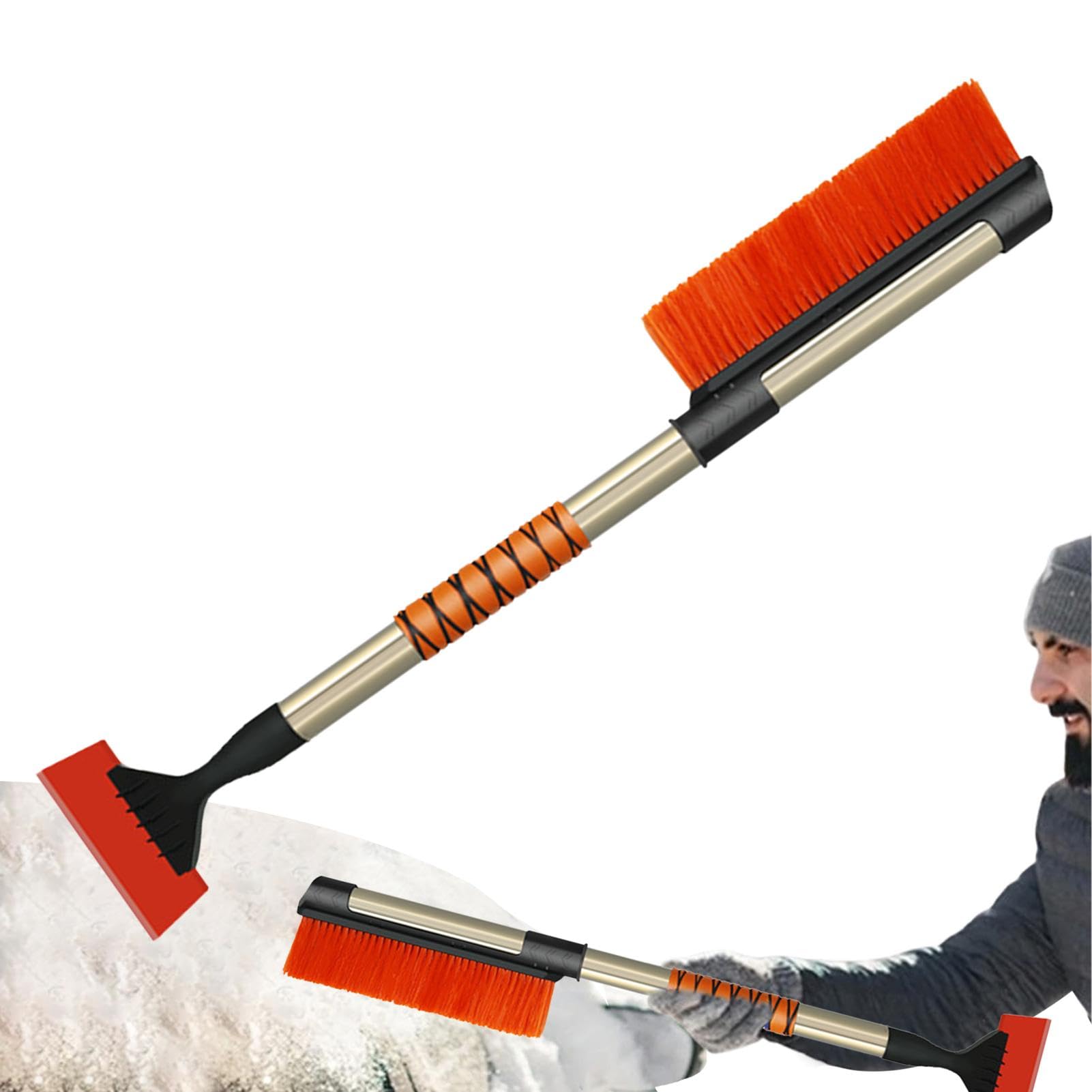 Qhvynpo Car Snow Brush, Window Ice Scraper, Snow Brush with Foam Grip, Auto Snow Brush, Car Ice Scraper, Snow Removal Tool, Truck Ice Scraper, Winter Car Cleaning Tool, Ice Scraper for Car von Qhvynpo