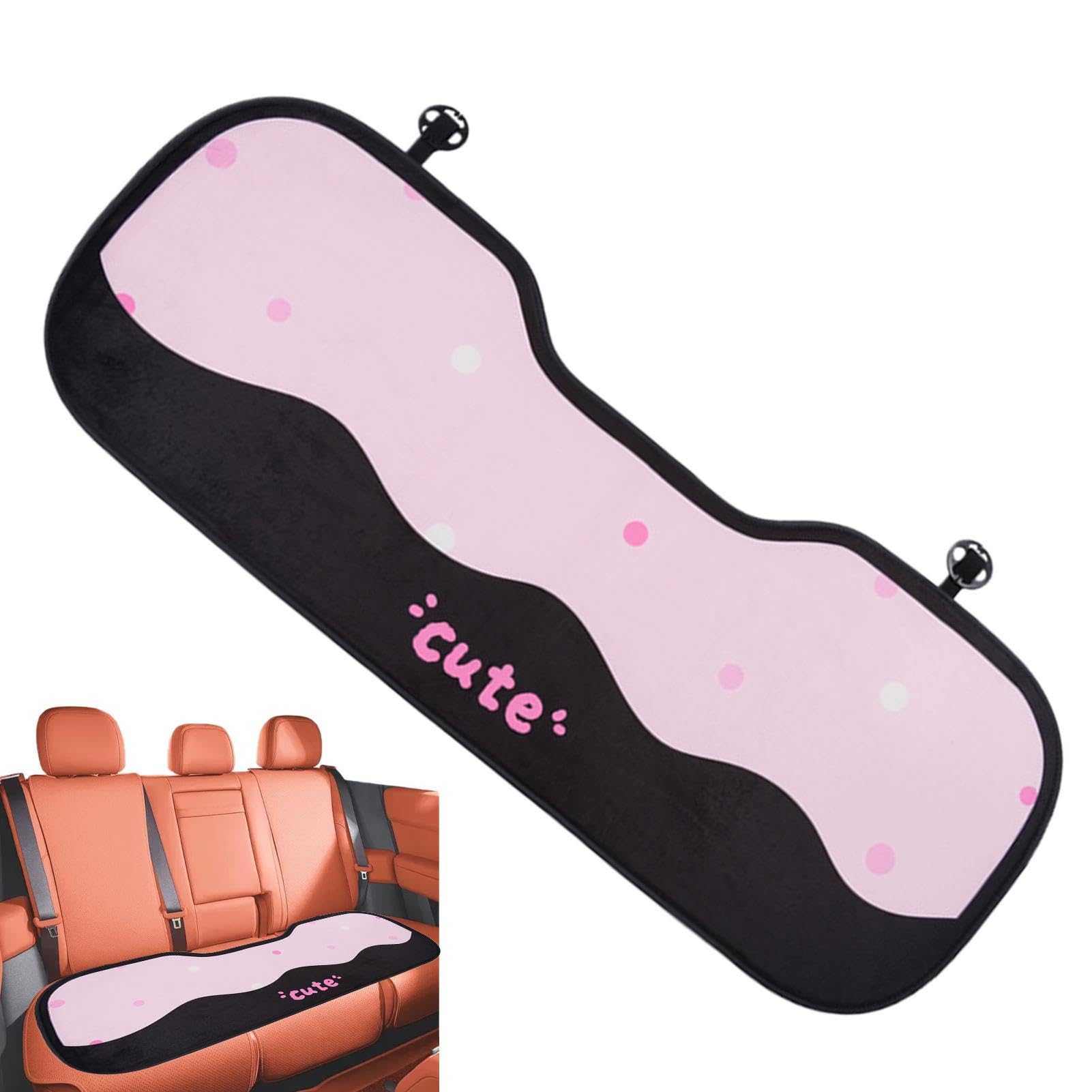 Qhvynpo Cojín de asiento de coche de Felpa,Cojín de asiento de coche - Cojín de Felpa para asiento de coche, diseño de gato Con Lazo,Protector de asiento de vehículo antideslizante para conducción de von Qhvynpo