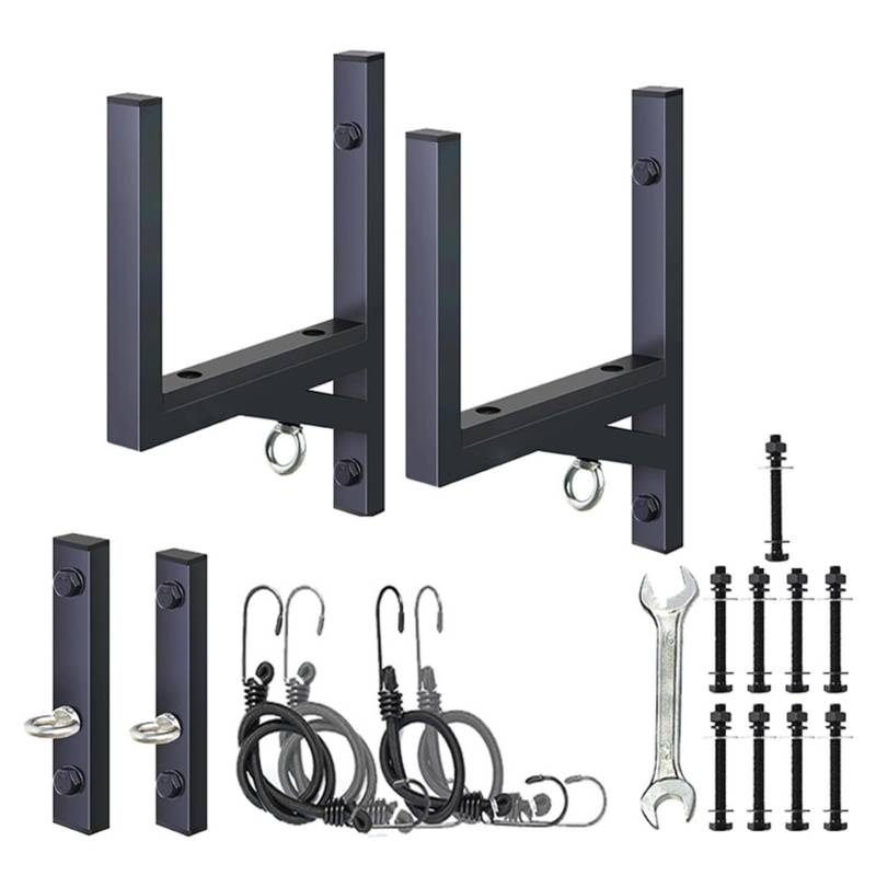 Qhvynpo Ladder Rack for Trailer, Side Mount Steel Rack Set, Adjustable Ladder Rack, Heavy Duty Extendable Storage Rack, Rubber Pads Trailer Accessories, Enclosed Trailer Ladder Rack von Qhvynpo