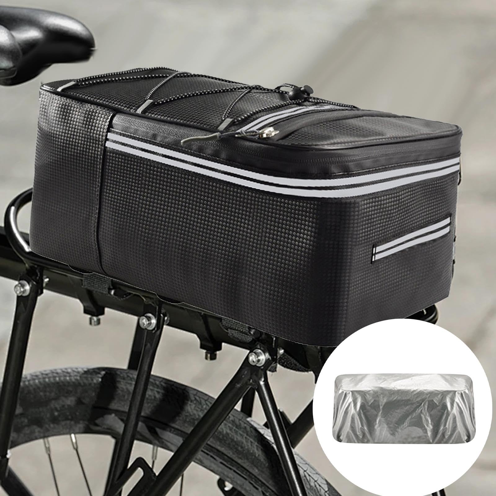 Qianly Fahrradträger Tasche, Satteltasche, Zubehör für Fahrräder, Aufbewahrungstasche für Den Fahrradrahmen, 33cmx21cmx18cm 15l von Qianly