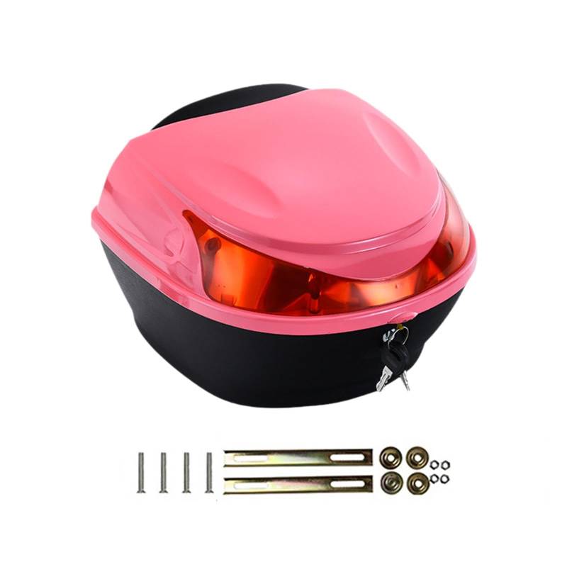 Qianly Motorrad, Motorrad Heck Aufbewahrungsbox, Motorrad Kofferraum, Gepäck, Wasserdichter Motorrad Heckkoffer für Brieftaschenkamera, Rosa von Qianly