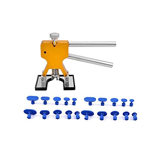 Auto-Dellenzieher-Set, Auto-Dellenabzieher-Set, Karosserie, lackfreier Dellenzieher, Heber, Reparaturwerkzeug, Auto-Dellenentferner, Laschen mit 20 befestigten Pads (Farbe: Gold) von QiaoJun