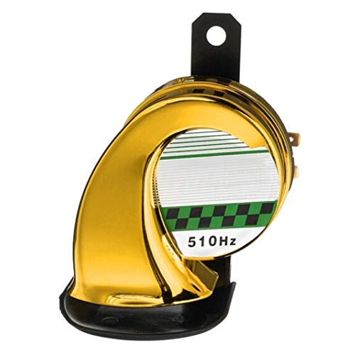 HöRner Loud,Auto Horn 12V Air Horn Auto Speek Universal Auto Motorrad Zug Truck Boot 130db Wasserdichte Metall Elektrische Laute Schnecke Air Horn Sirene (Color : Gold, Size : 12V) von QiaoJun