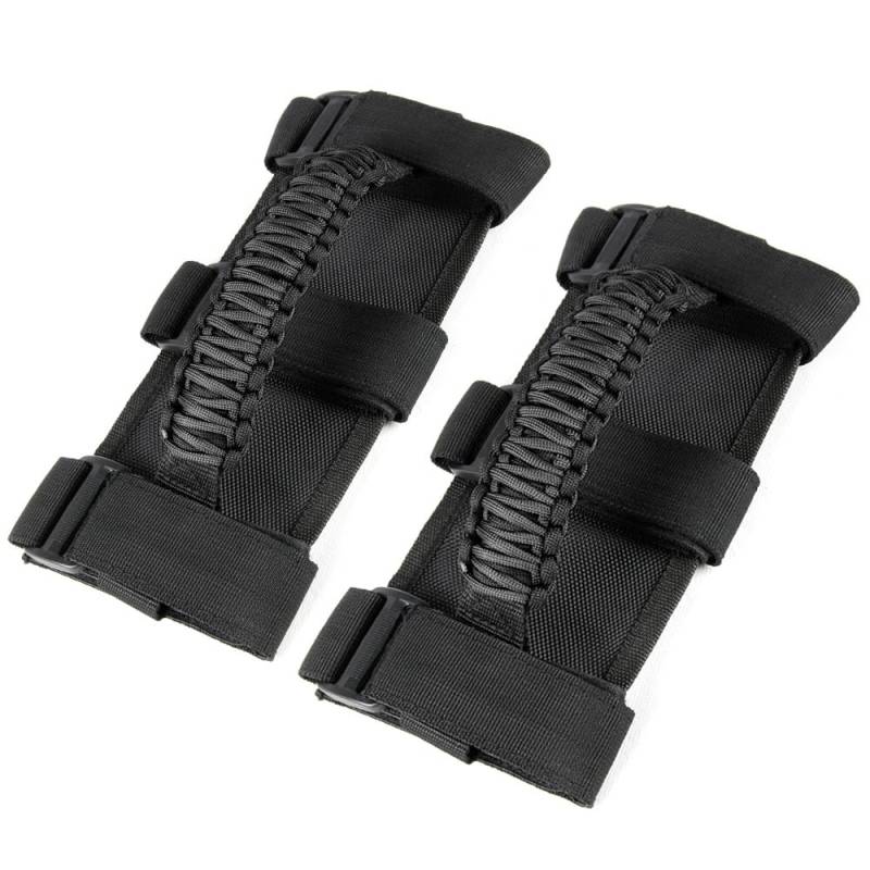 2Pcs Grab Griffe Set Roll Bar Grab Griffe für Off Road Modifikation Griffe Zubehör Kompatibel Jeep Wrangler TJ YJ JK (Schwarz) von Qichenx