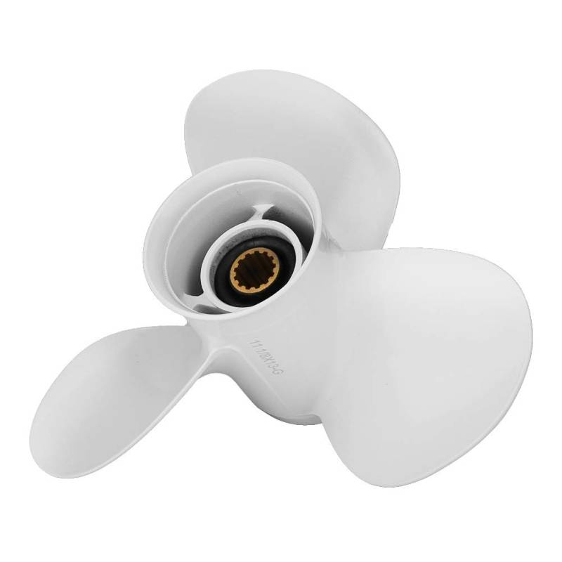 Außenbordmotor mit Propeller,Außenbordmotor aus Aluminium für 3-Blatt-Bootspropeller 11 1/8 x13-G für 30-60HP von Qiilu