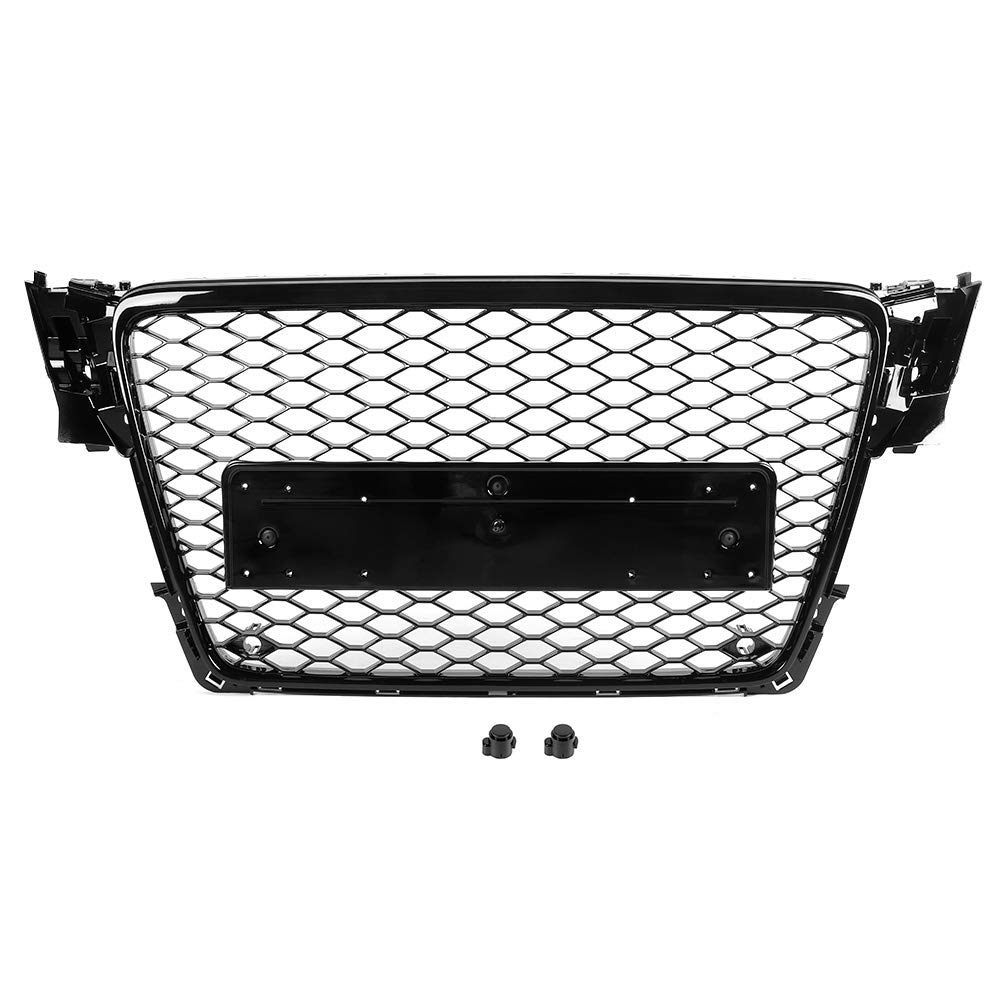 Auto Kühlergrill, RS4 Style Kühlergrill Sport Mesh Hood Grill Fit für A4/S4 B8 2009-2012 von Qiilu