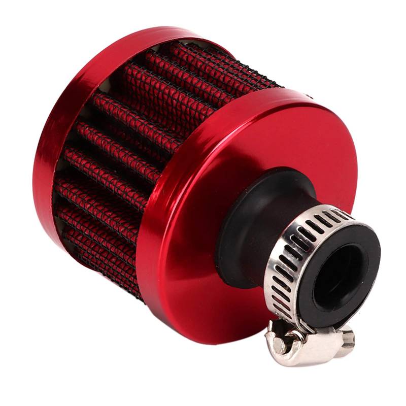 Auto Luftfilter, 13mm 0.5 Zoll Filter Luftfilter Universelle Auto Mini Lufteinlassfilter Entlüftung Kurbelgehäuse Entlüftungszubehör Luftansaugfilter Kit Pilzkopf Entlüftungsabdeckung (Rot) von Qiilu