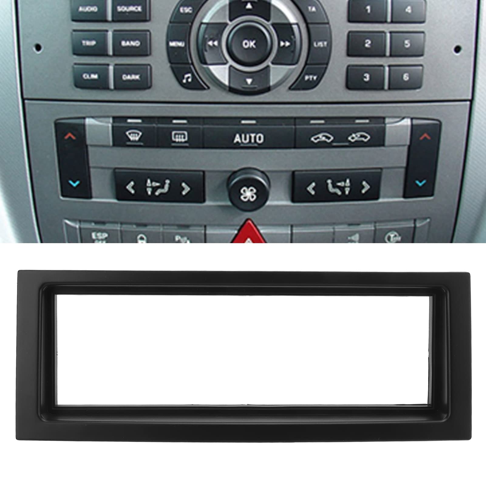 Dash Fascia, Dash Faszie Radio Stereo Montageblende Doppel Din Player Rahmen Schwarz Ersatz für C5 2004-2008 von Qiilu