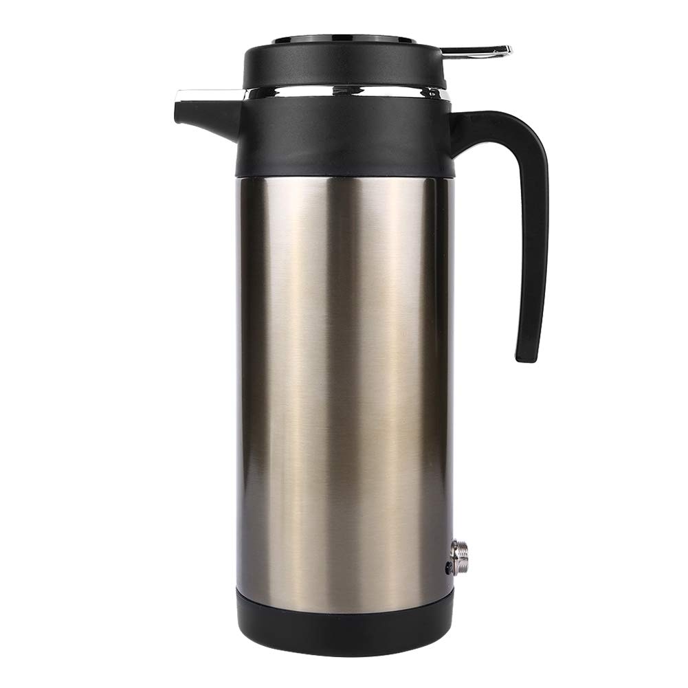 Elektrische Wasserkocher Qiilu Wasserkocher 12V für LKW， 1000 ML Auto Reise Wasserkocher Edelstahl Tasse Schnell Kochen für Tee Kaffee von Qiilu