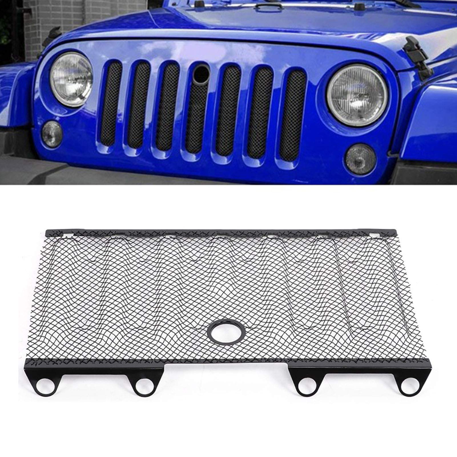 Frontgrill, Qiilu Auto Frontgrill, Kühlergrillgittergitter Fit für Wrangler JK & Unlimited 2 und 4 Doors 2016+ von Qiilu