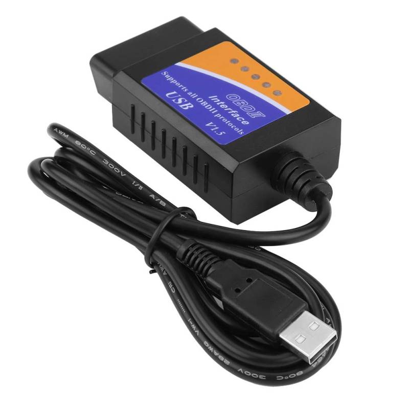 für OBD2 USB-Kabel, Auto-USB-Anschluss V1.5 für OBD-II-Diagnosekabel-Schnittstellenscanner für von Qiilu