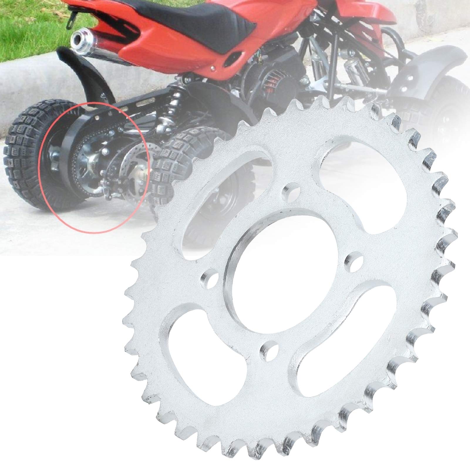 Zahnrad Kettenrad, Qiilu 37 Zähne 428 Kettenrad Kettenrad Teile für Pit Trail Quad Dirt Bike ATV 110 125CC von Qiilu