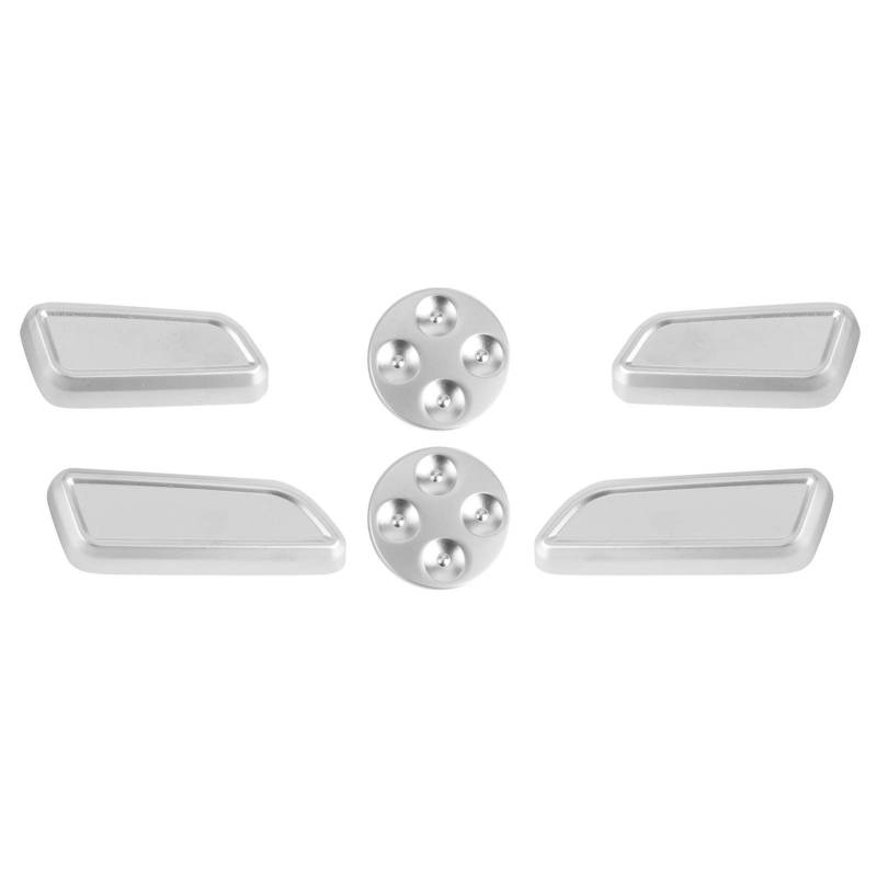 Qiilu 6pcs Auto Sitzverstellung Knopfabdeckung Trim Alufür Miniumlegierung Fit für für/Y/X/S K3g686 von Qiilu