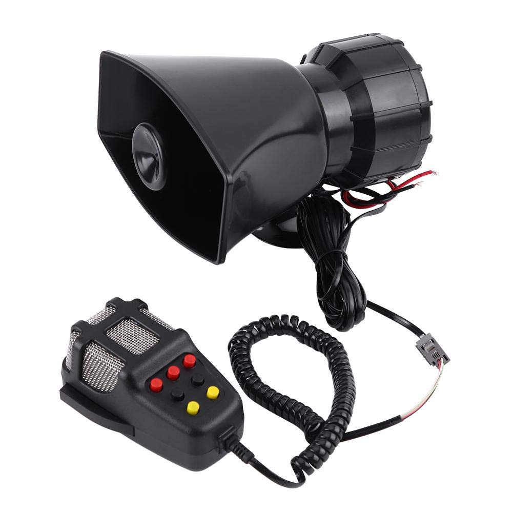 Qiilu Car Audio Lautsprecher, 7 Sounds Laute Auto Audio Lautsprecher Universal Auto Lautsprecher Air Horn Sirene für die meisten Motorräder, Autos, LKW von Qiilu