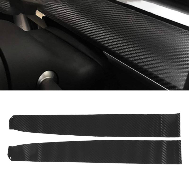 Qiilu Dashboard Panel Trim, 2pcs Carbon Fiber Central Control Dashboard Panel Frame Cover Trims Strips Replacement for von Qiilu