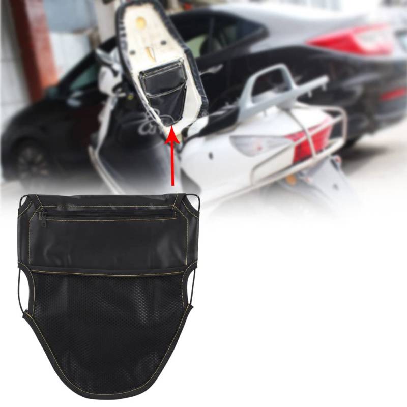 Qiilu Motorrad Sitztasche, Motorrad Sitztasche, wasserdichte Motorrad Roller Hecktasche Satteltasche Sitztasche Organizer PU Leder Motorrad Rücksitz Tail Pack von Qiilu