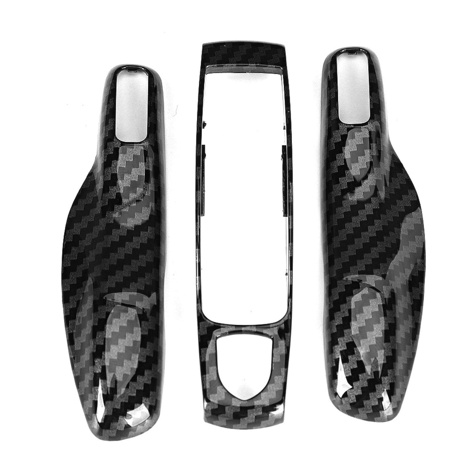 Qiilu Remote Key Covers, 3pcs / Set Carbon Fiber Style Smart Key Fob Shell Cover Keyless Entry ABS Protektoren Fit für Porsche Cayman/Macan/Boxster von Qiilu