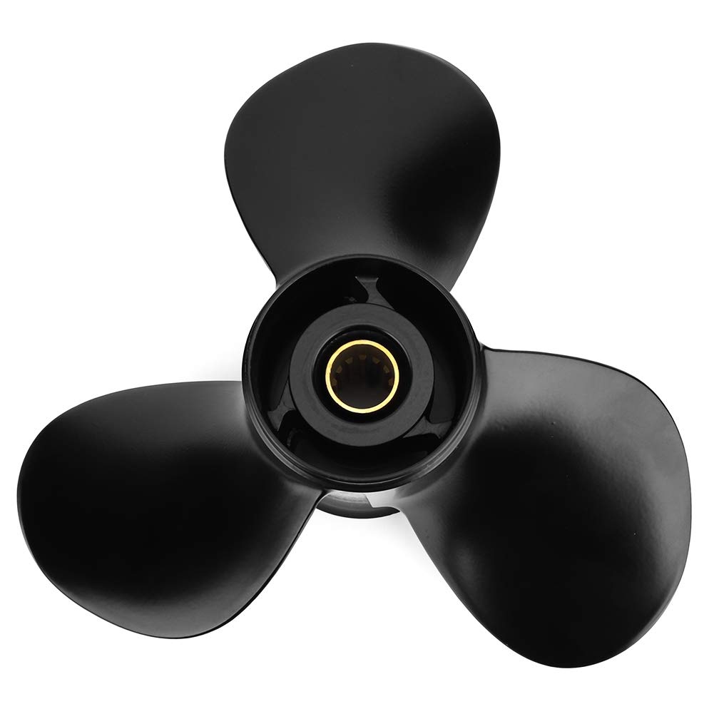 Qiilu Schrauben für Bootsmotoren, 11-1/8X13-G Boot Propeller Aluminium Boat Propeller Schwarz Außenborder Propeller Passend für Suzuki DF40 DF50 DF60 DT40 DT50 DT60 von Qiilu