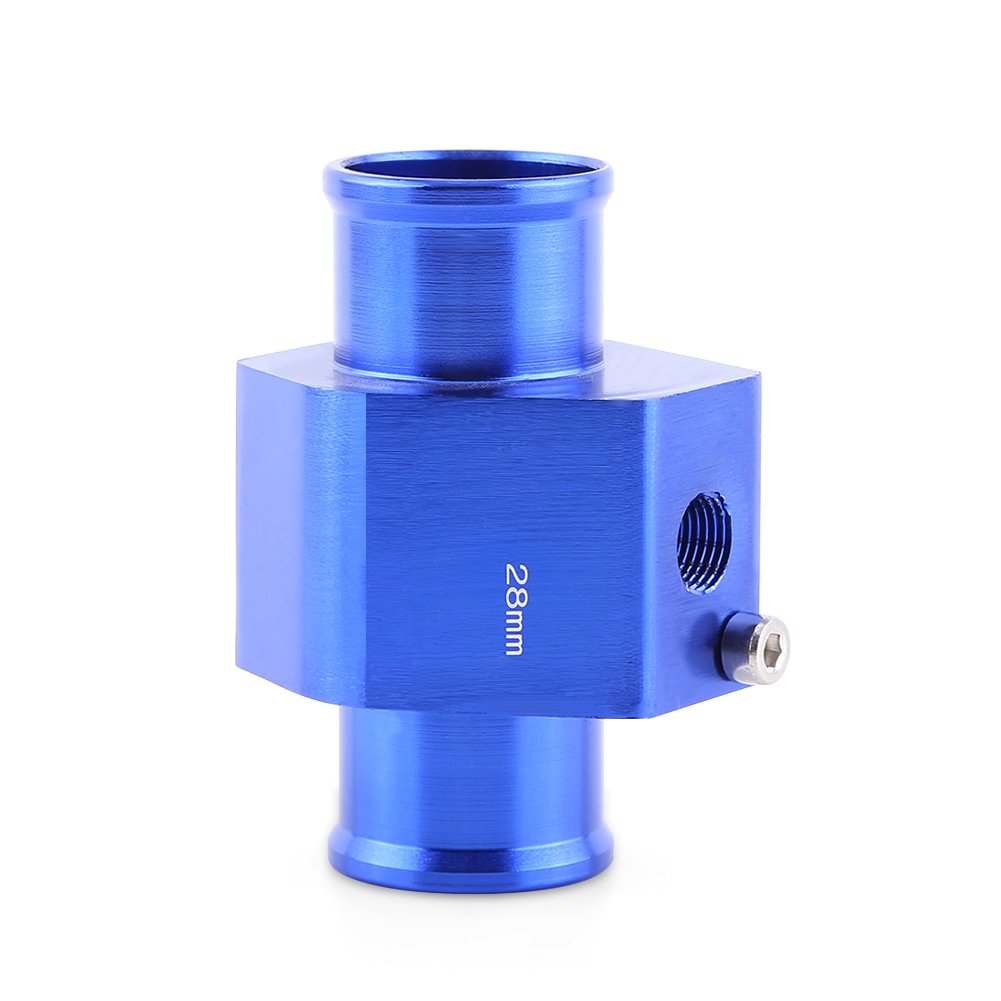 Qiilu Wassertemperaturanzeige, 28 mm, Universal-Schlauch-Temperatursensor, Dichtungsschlauch für Wassertemperatur, aus Metall, Universal (blau) von Qiilu