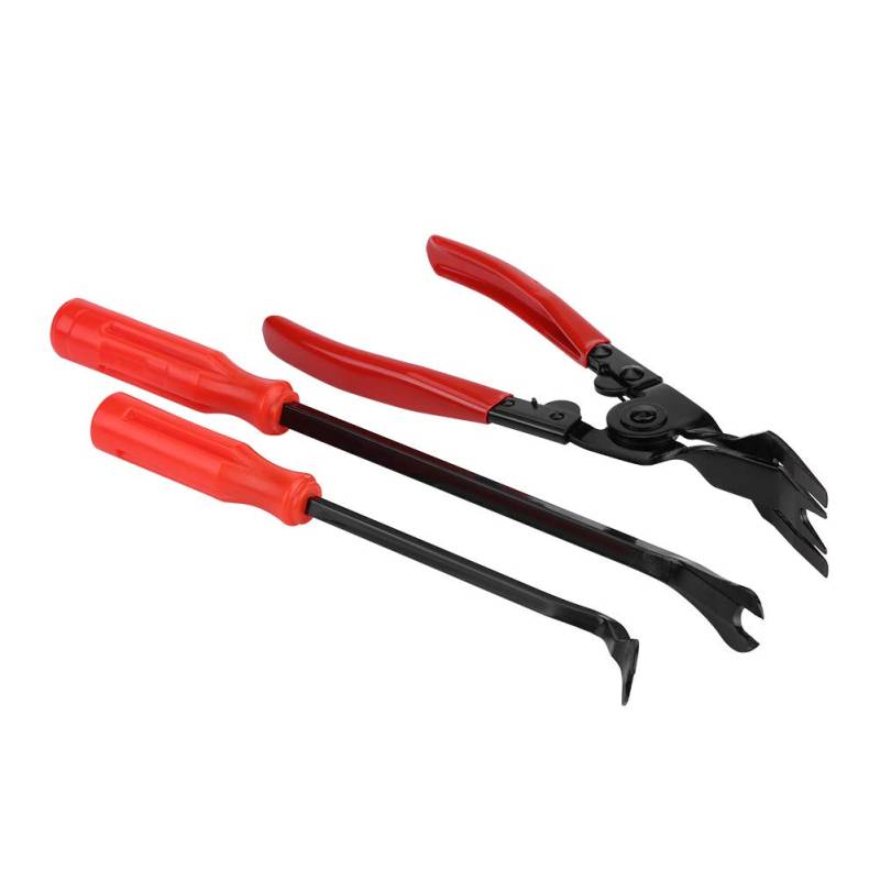 Qiilu Werkzeugsatz Zum Entfernen der Automatischen Trimmung 3Pcs Türverkleidung Nieten Clips Zange Verschluss Entferner Abzieher Auto Pry Bar Tool Kit Autoblechentfernungswerkzeuge von Qiilu