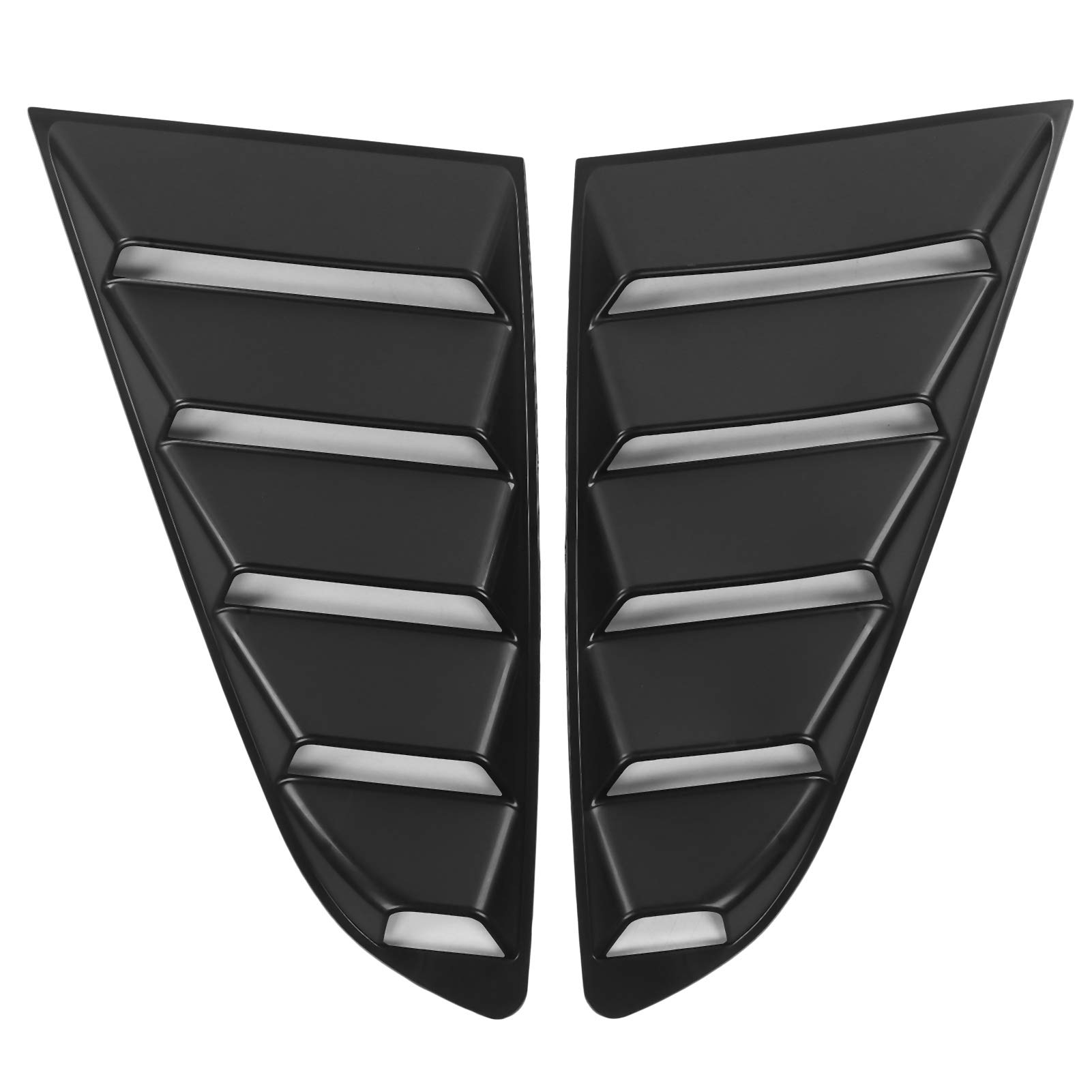 Schwarze Seitenfensterjalousie, Qiilu 2pcs Seitenfenster Louver Windschutzscheibe Sonnenschutzabdeckung Passend für Mustang 2015-2020 Schwarz von Qiilu