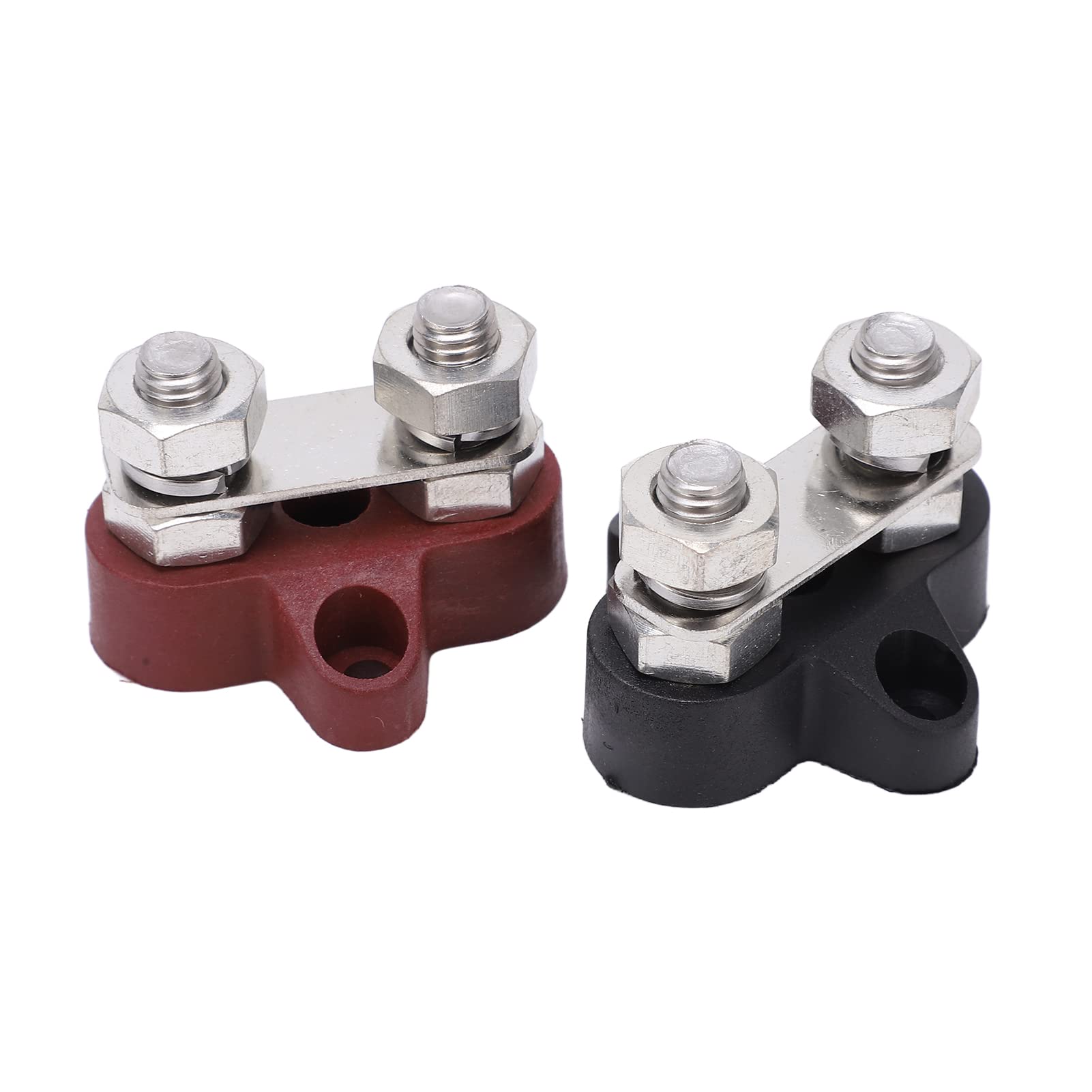 Stud Battery Junction Posts 2pcs DC48V M8 Battery Power Distribution Terminal Red Black 80A M8 Thread Busbar Stud Junction Post for Vehicles von Qiilu