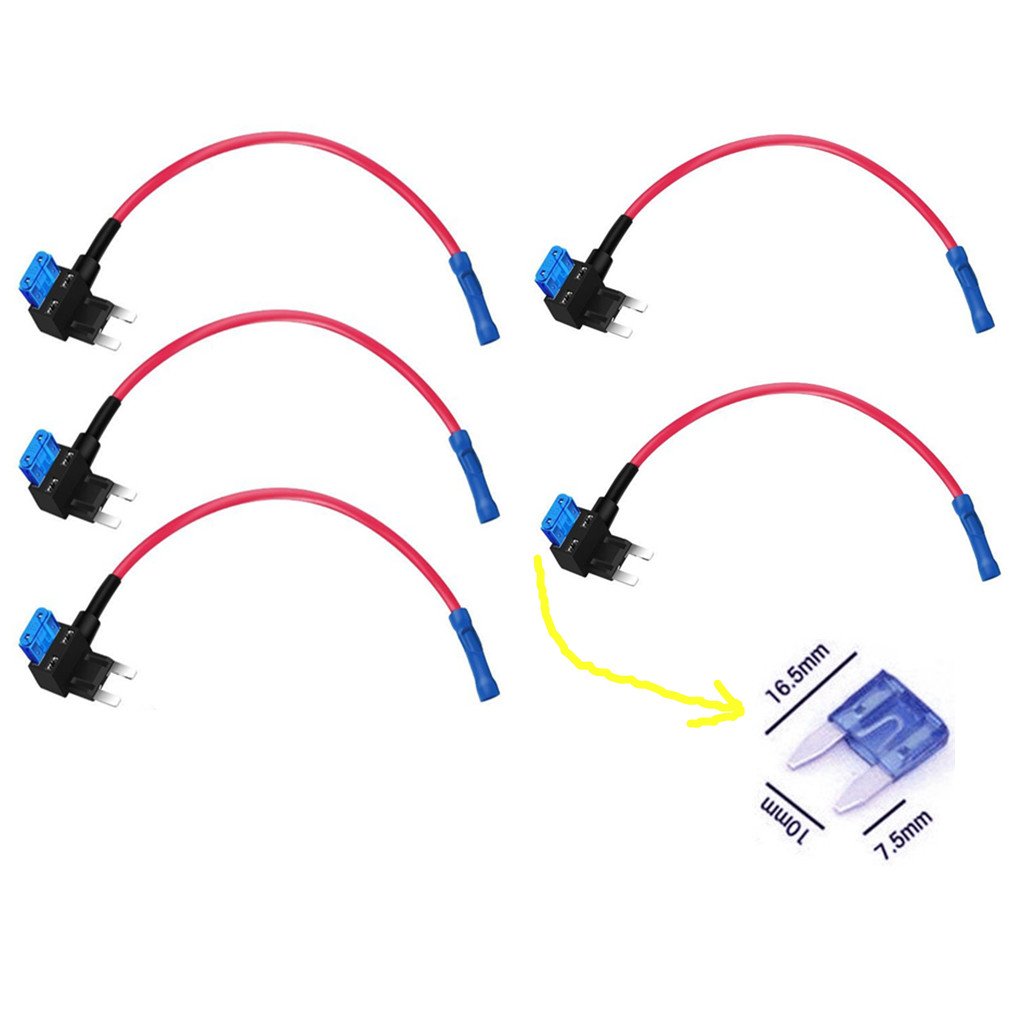 Qiorange ATM APM Flachsicherungsadapter Sicherungshalter Spannungsabgriff KFZ Flachsicherungen Autosicherungs (5Pcs) von Qiorange