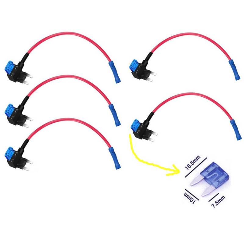 Qiorange 1875 Sicherungshalter Spannungsabgriff KFZ Flachsicherungen (5Pcs) von Qiorange