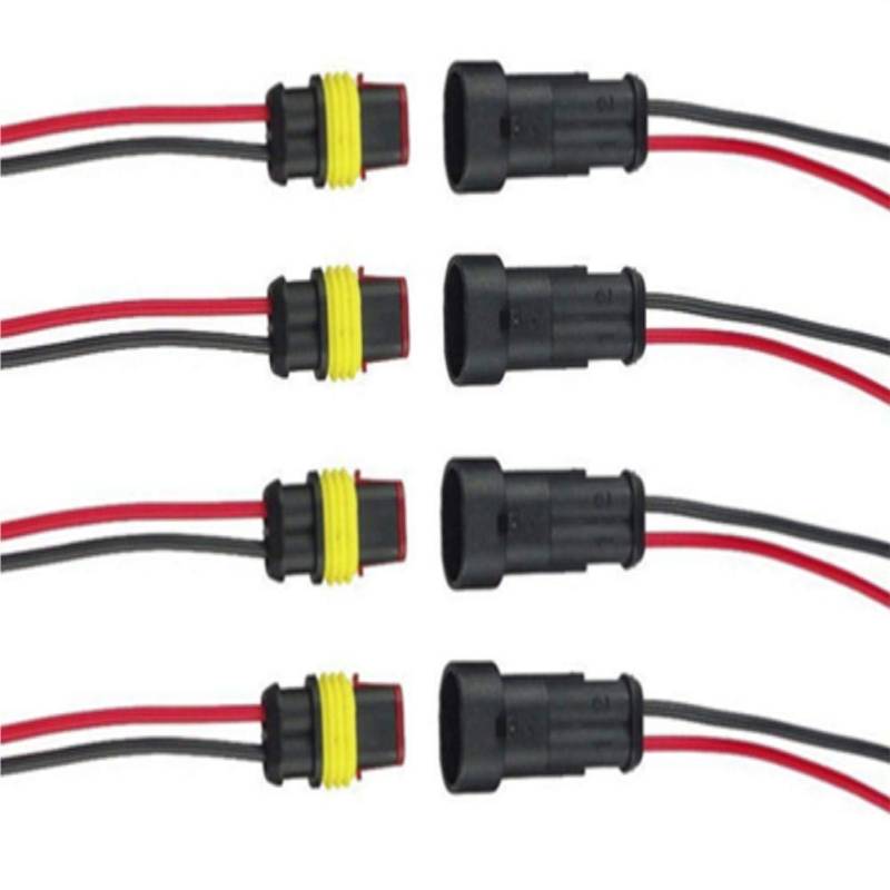 Qiorange 4 TLG 2 Poliger Kabel Steckverbinder Stecker Wasserdicht Schnellverbinder KFZ LKW Auto von Qiorange