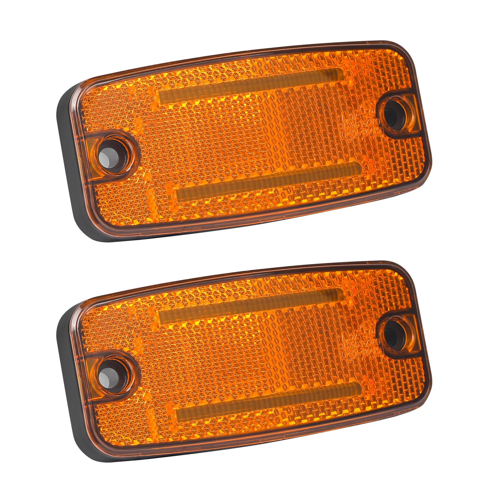 Qiping 2 x LED Begrenzungsleuchte Orange 12V/24V LED Umrissleuchte Gelb Bernstein Positionsleuchte mit E-Prüfzeichen für LKW, Pkw-Anhänger, Wohnwagen, Kfz, Traktor von Qiping