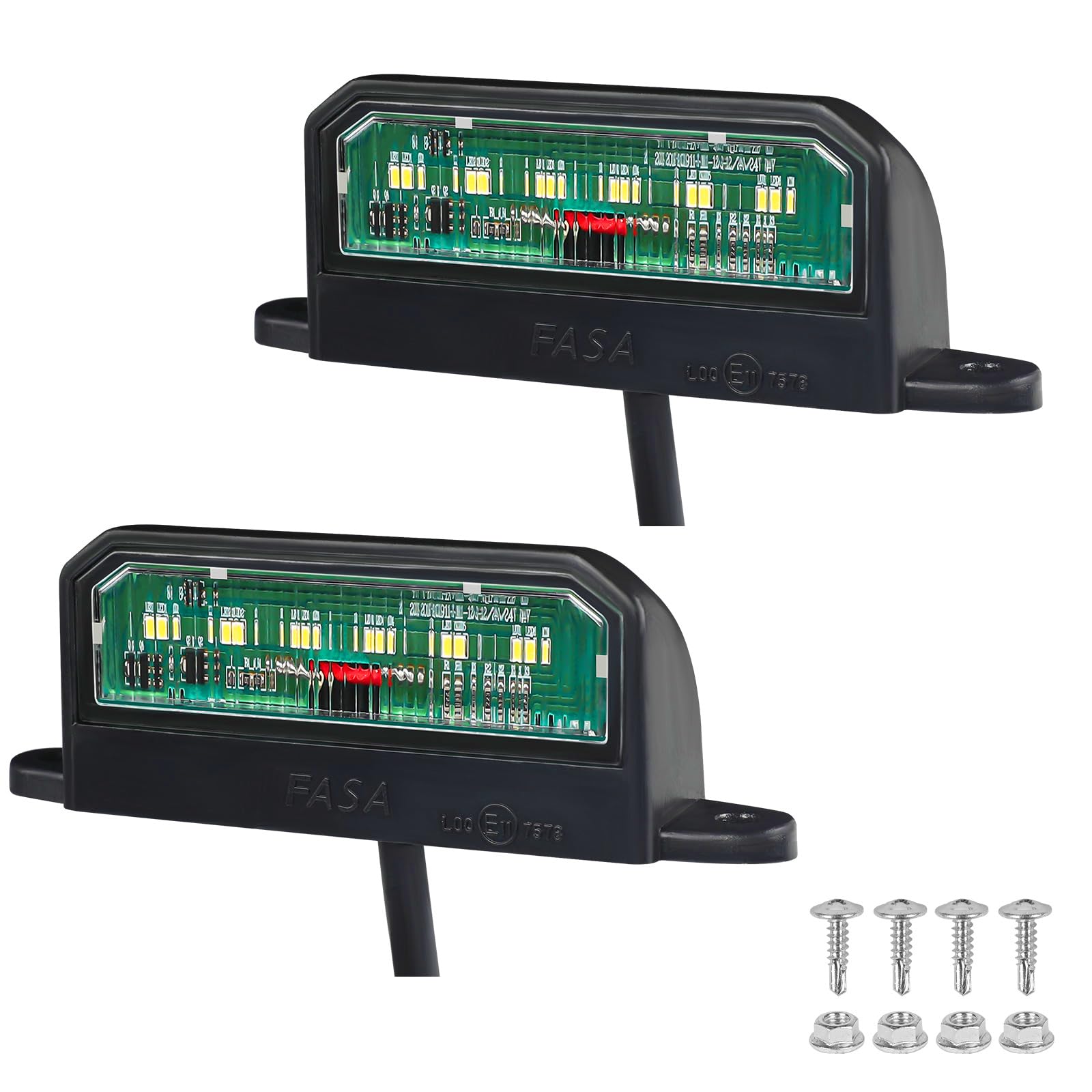 Qiping 2PCS LED Kennzeichenbeleuchtung,12/24V Universal Kennzeichenleuchte mit E-Mark Zulassung für LKW PKW Anhänger RV von Qiping