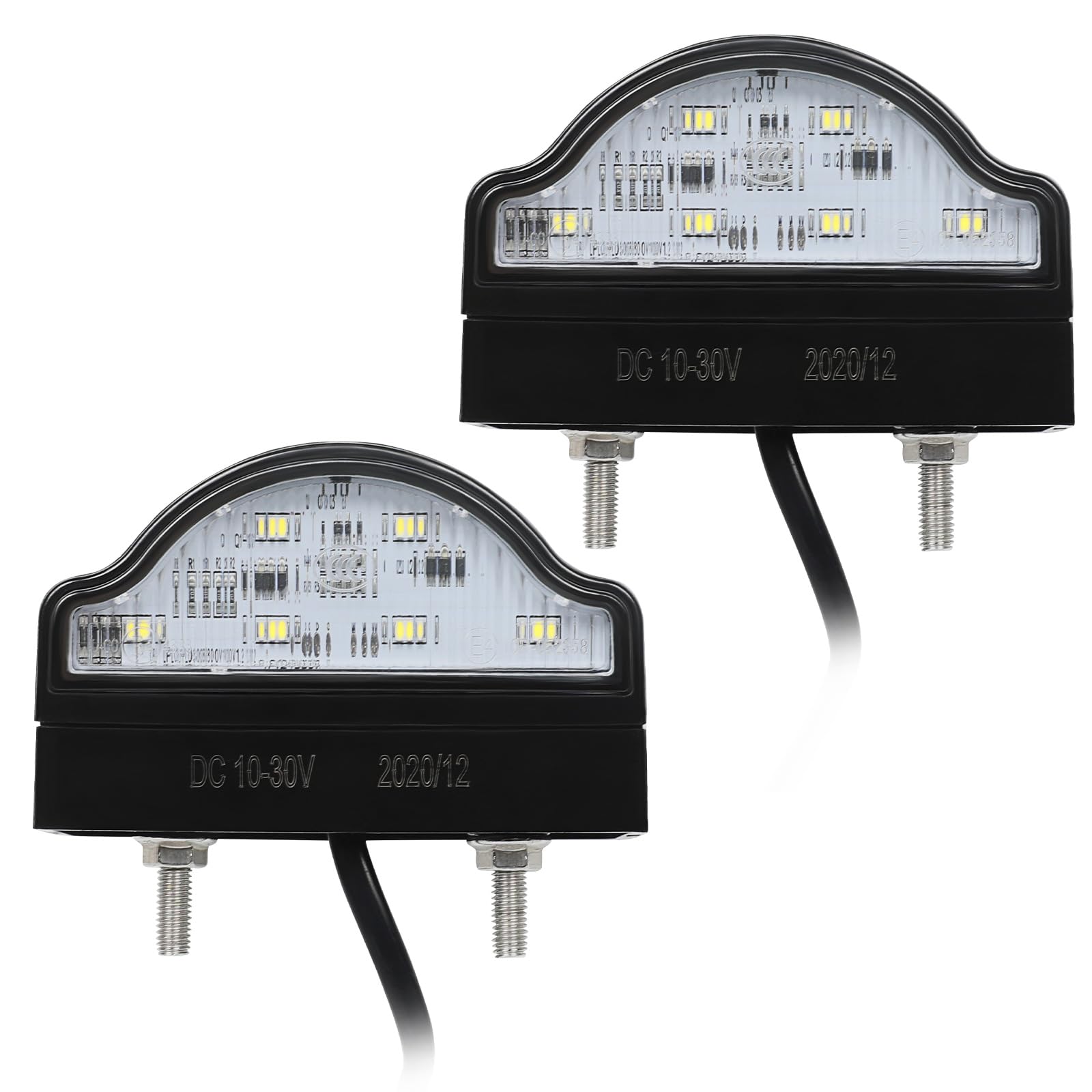 Qiping LED Kennzeichenbeleuchtung,12/24V Universal Kennzeichenleuchte mit E-Mark Zulassung für LKW PKW Anhänger RV von Qiping