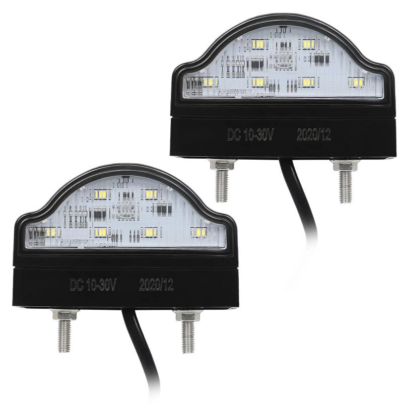 Qiping LED Kennzeichenbeleuchtung,12/24V Universal Kennzeichenleuchte mit E-Mark Zulassung für LKW PKW Anhänger RV von Qiping