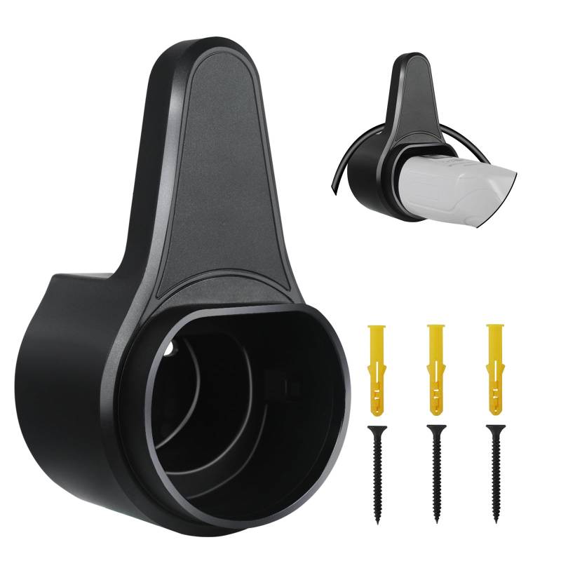 Qiping Typ 2 Ladekabel Halterung,Black Kabelhalter Wand,EV Wallbox Kabelhalterung mit EU-konformen Typ 2 Ladestecker für Elektroauto von Qiping