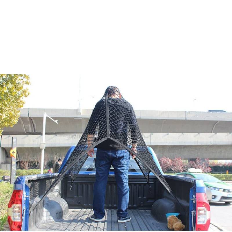 Qirc LKW-Frachtnetz, hochelastisches Gepäcknetz für Pickup-LKW-Bett, einfacher dehnbarer Netz-Organizer, geeignet für tägliche leichte Lasten von LKWs, 1,2 x 1,2 m dehnbar bis 2,1 m x 2,1 m (einlagig) von Qirc