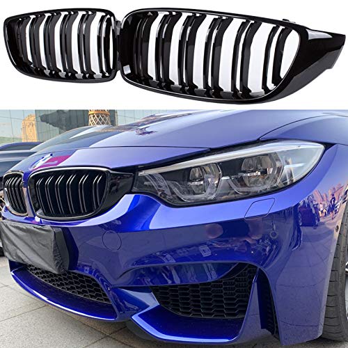 Nieren-Kühlergrill für BMW 4er F32 F33 F36 F80 F82 (ABS, glänzend schwarz) von Qitian