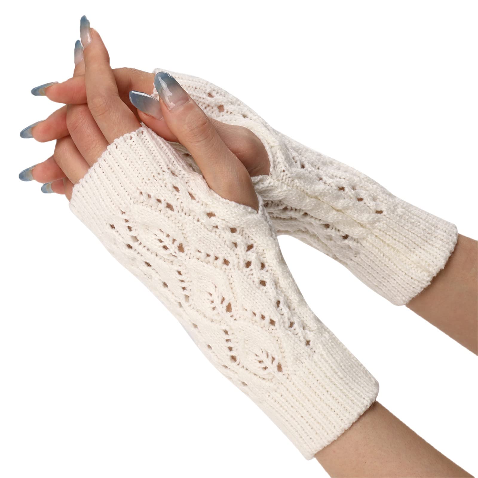 Qixiu fingerlose handschuhe,winter gestrickte handschuhe für damen,sport handschuhe,handschuhe fingerlos kinder,schwarze stulpen mädchen,handwärmer handschuhe,arm,beheizbare handschuhe,fishnet von Qixiu